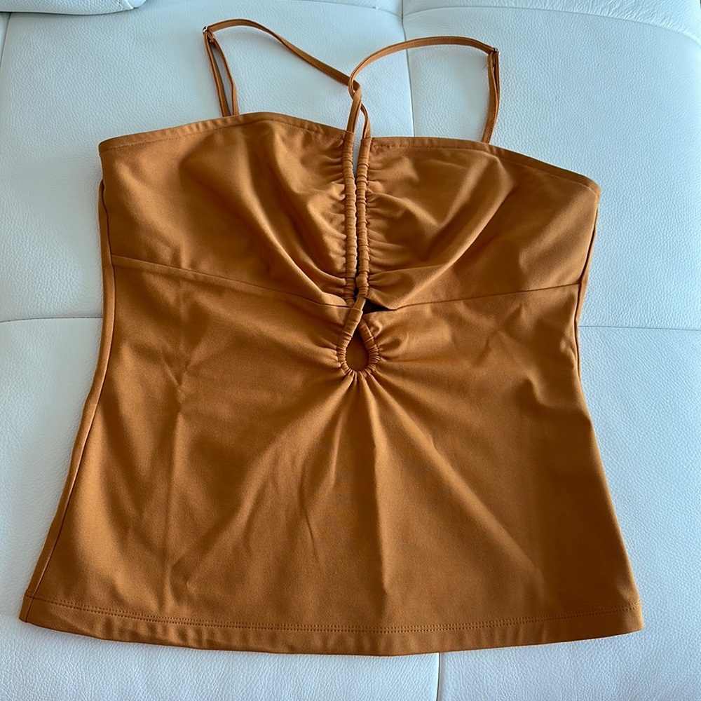 NWT BCBGMAXAZRIA Women V-neck Strappy Detail Tank Top